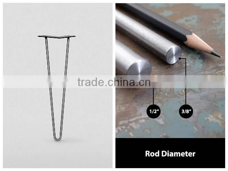 16 inch black matt powder coated iron hairpin leg for coffee table & end table