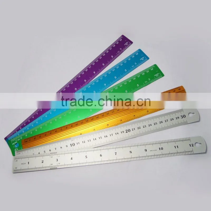 High quality colorful office 30cm aluminium metal ruler