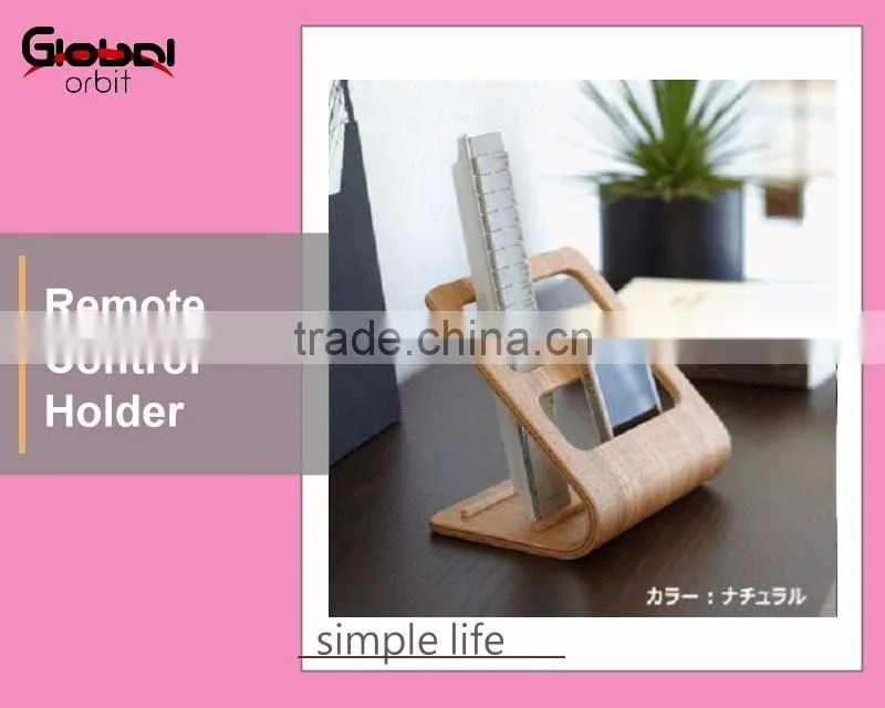 Wooden TV Remote Control Caddy Organizer Mobile Phone Stand TV Remote Control Holder