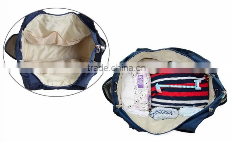 Folding 3pcs set nylon diaper bag for baby