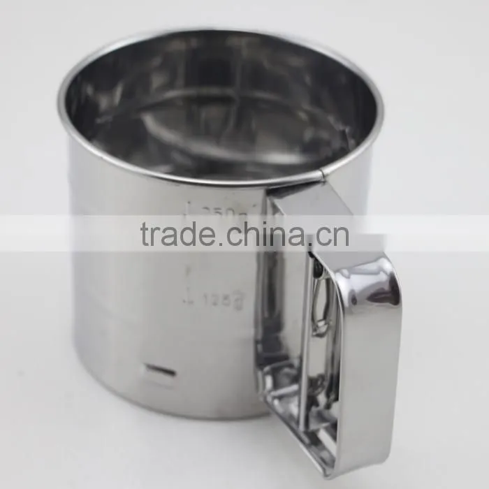 One-Handed Stainless Steel Cup Flour And Icing Sugar Sifter