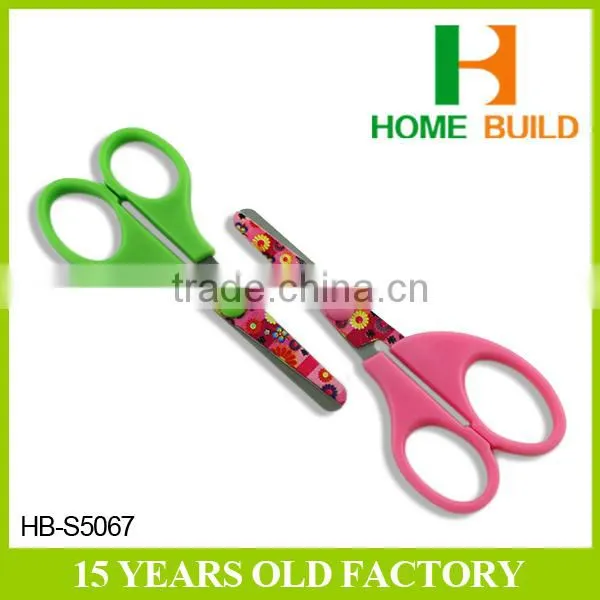 Factory price HB-S5067 5" colorful blades plastic handle school scissors