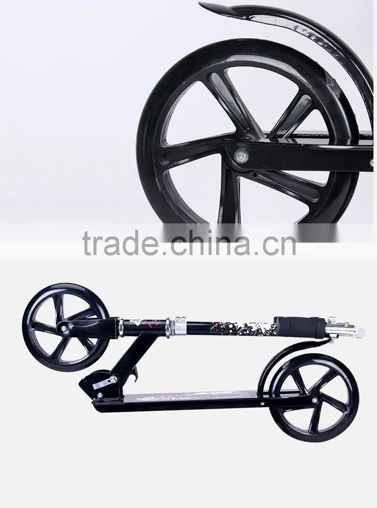 hot sale child and adult freestyle kick folding scooter with 2 big PU wheels