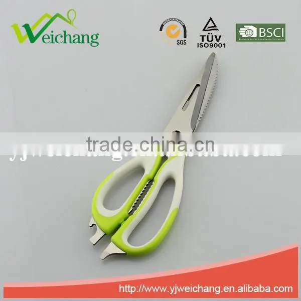 WCJ659 Soft grip Scissors Heavy Duty Checkered Chef Multifunction Kitchen Scissors Shears