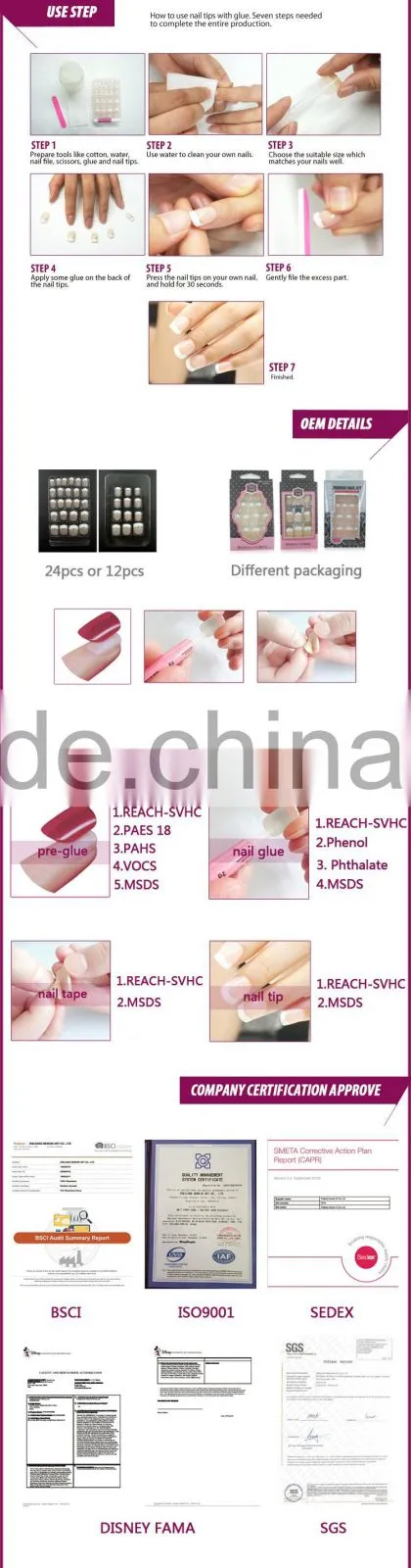 Newair Acrylic Artificial Full Stiletto fake False Nail Art Decorations