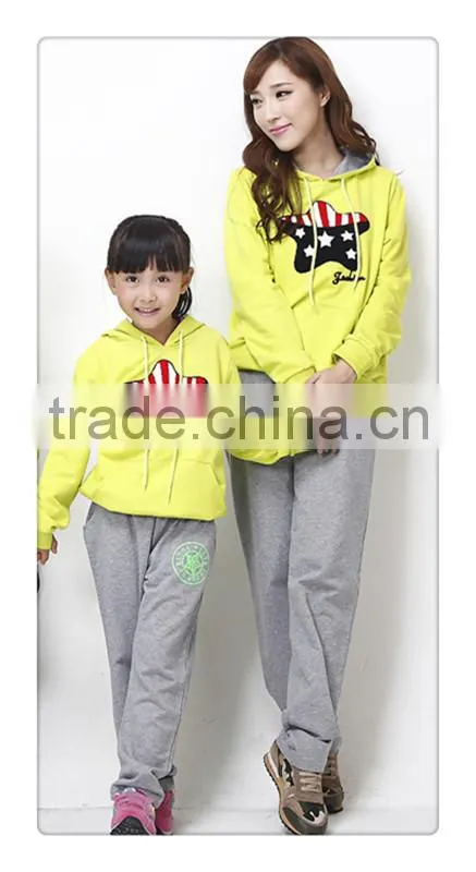 2015 parentage clothes cute kid shirt and pant, couple hoodie jacket and pant