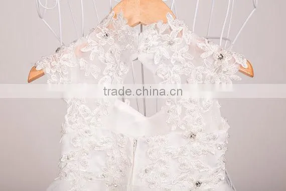2017 New Fashion Baby Children Frocks White Lace Designs Party Dress
