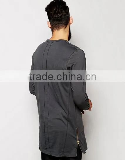2016 China Manufacturers Summer Men Short Sleeve double sided zipper100coton t shirt