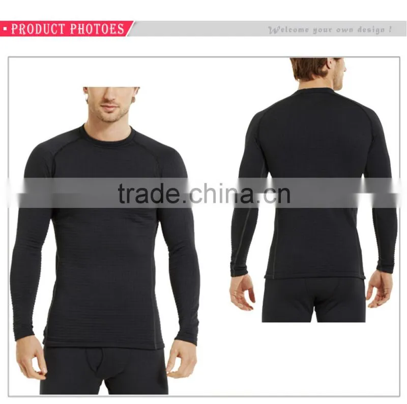 Men's soft fabric breathable blank long sleeve compression shirts for male