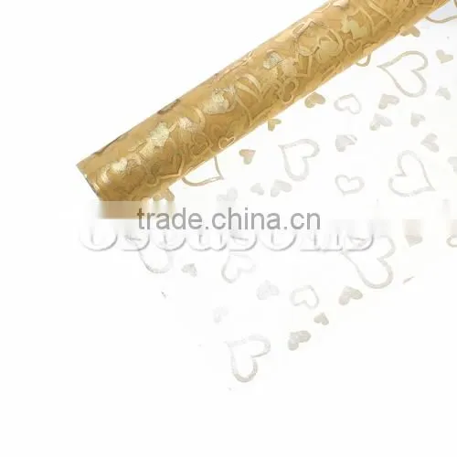 Golden At Random Pattern 48cm,1Roll Organza Jewelry Gift Flower Wrapping