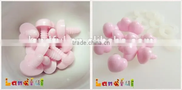 Plastic Heart Safety Nose in Pink for Plush Teddy Bear