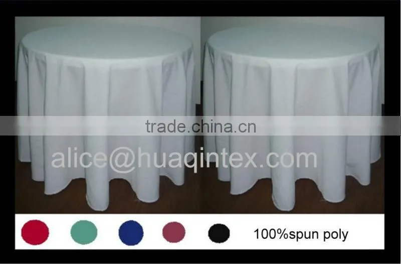 White Spun Polyester Commercial Quality Napkin And Tablecloth With Soil Release