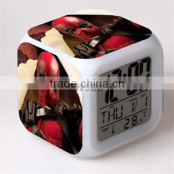 Promotion Gift LED Alarm Clock Deadpool Alarm Clock Table clock for kids Custom Digital LED Alarm clock
