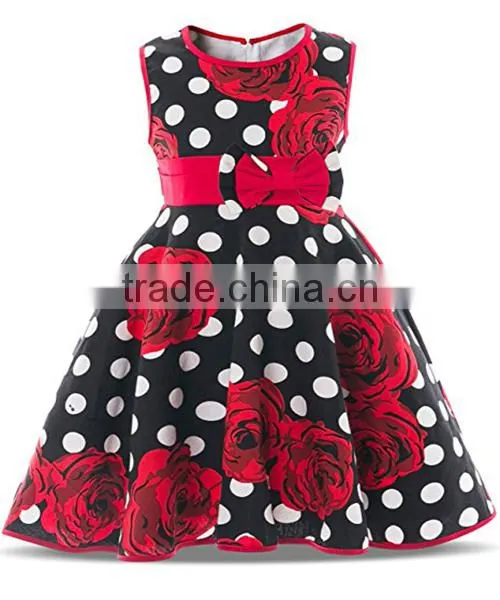 children's tight waist cartoon printed sleeveless dress