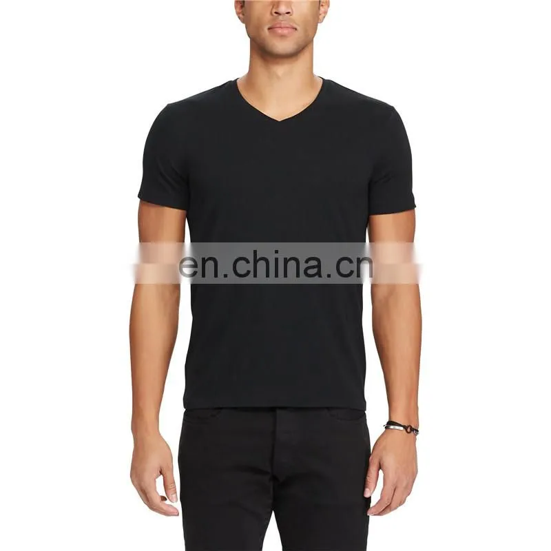 Short Sleeve Style t-shirt 100% cotton jersey 30/1 with V-neck