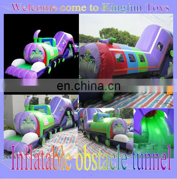 Giant train inflatable obstacle course for kdis/adult