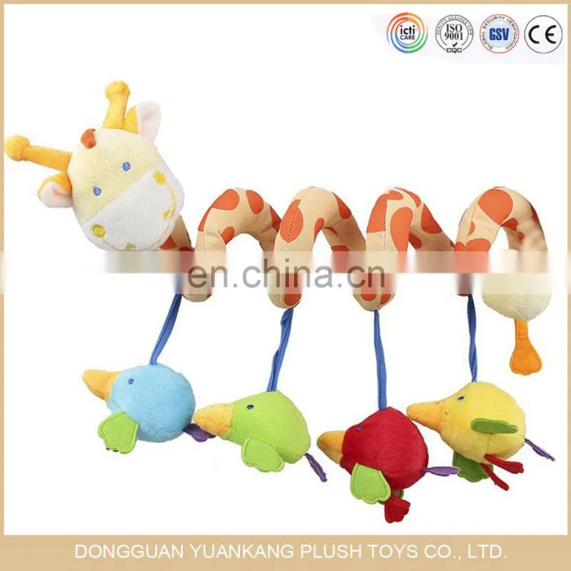 Baby bed crib hanging plush activity spiral toy