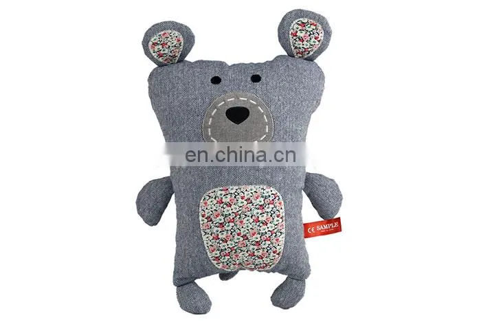 Plush lovable grey fabrics bear soft stuffed toy