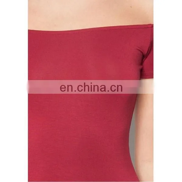 Wholesale Off Shoulder Tunic Tops Fashion Design Red Ladies Blouses & Tops
