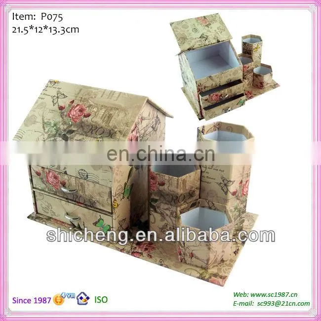 House shape face fold up paper box