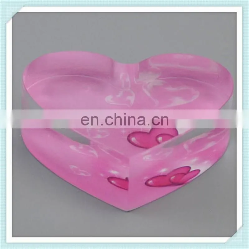 Heart Shaped Love Gift Acrylic Block Acrylic Frame Block For Souvenir