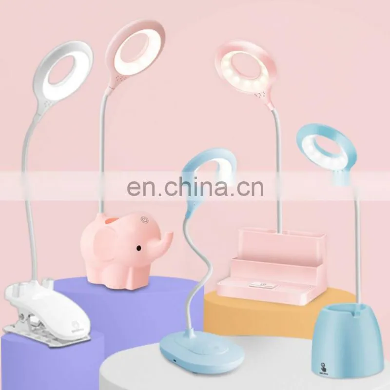 2020 Amazon 3 modes dimmable usb charging wireless LED desk lamps for kids study reading