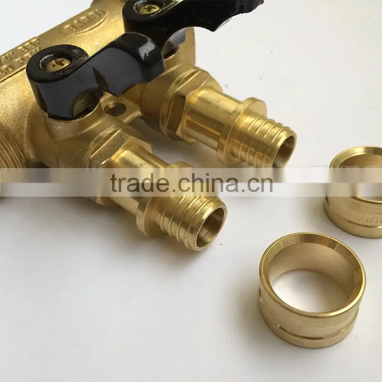 Free sample factory OEM Brazil style Aluminum Handle heating brass manifold with valve