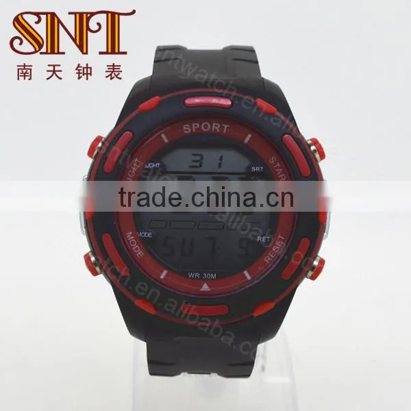 Waterproof 3ATM sport watch with EL back light