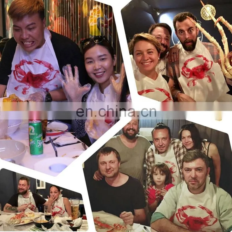 Customized Disposable Restaurant Plastic Bib for Adults