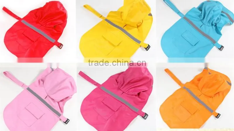 waterproof PU reflective tage large size pet raincoat dog