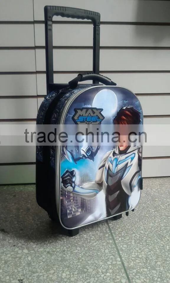 Boys girls pull bag for school with wheels