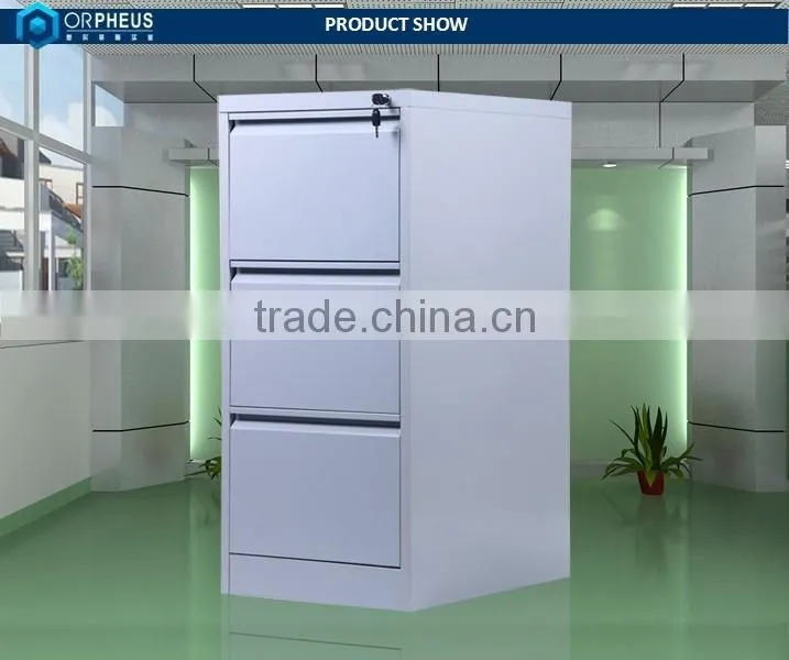 Office Furniture White Color Metal 3 Drawer Vertical Filing Cabinets