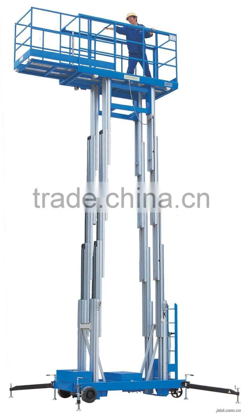300-1000kg double column aluminium alloy lift platform/mobile hydraulic lift platform