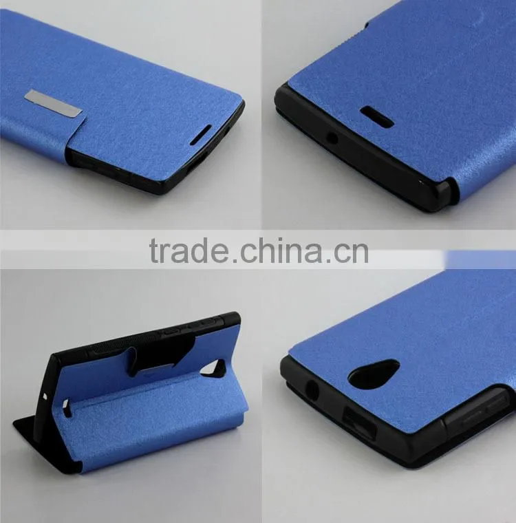 leather cases for Orange Nura 5.5 pu leather flip cover with stand