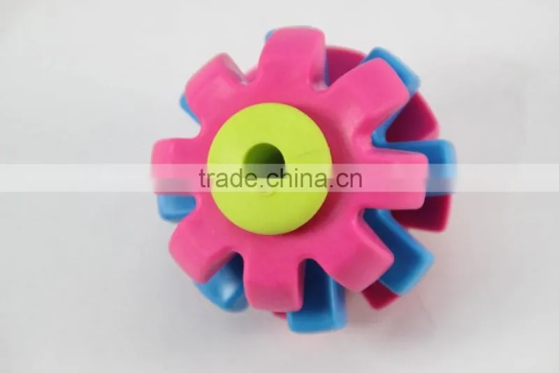Pet products thermoplastic rubber three-gear pet cat dog chews toy