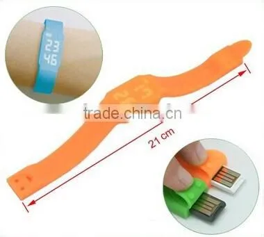 Multi-Functional USB Pen Drive 2gb 4gb 8gb 16gb 32gb Silicone USB Bracelet Watch
