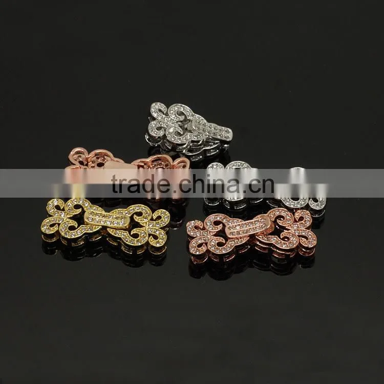 CZ6495 Wholesale mirco cz pave flower bracelet charm clasps