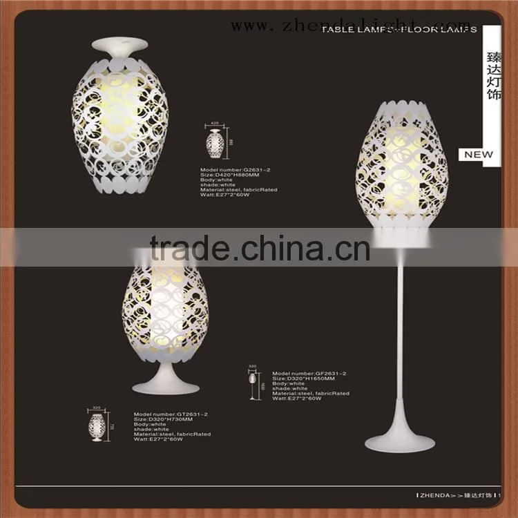 hollow out white flower lampshade Hotel table lamp& bedside decoration lamp