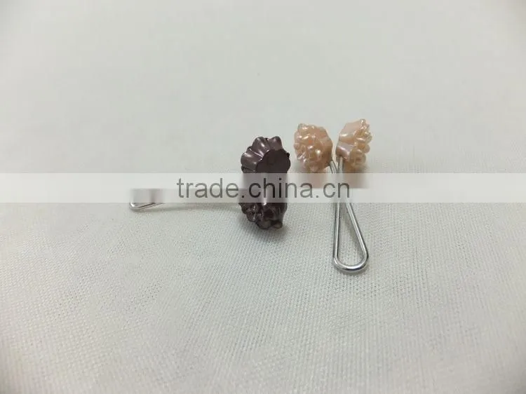 2016 New Hot Design Muslim Colorful Flower Hijab Safty Pin Metal Scarf Clip Wholesale PDJ0122