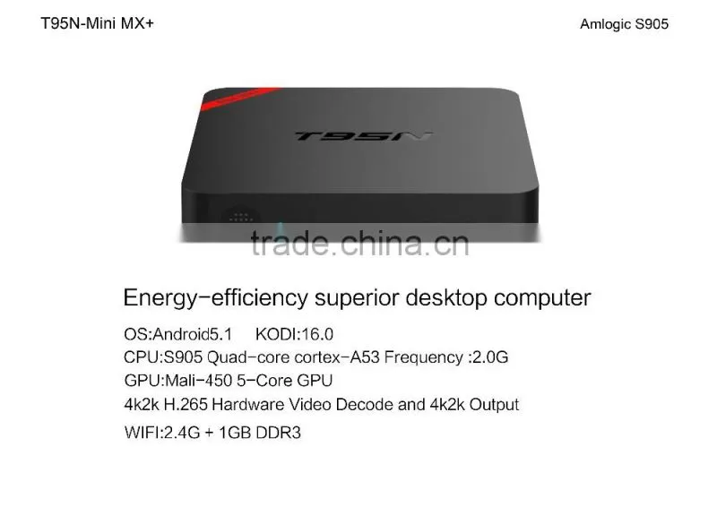 Vensmile T95N Mini MX+ 1GB/8GB Amlogic S905 T95N Mini MX Android 5.1 Smart tv box Kodi 16.0 t95n tv box support 4K