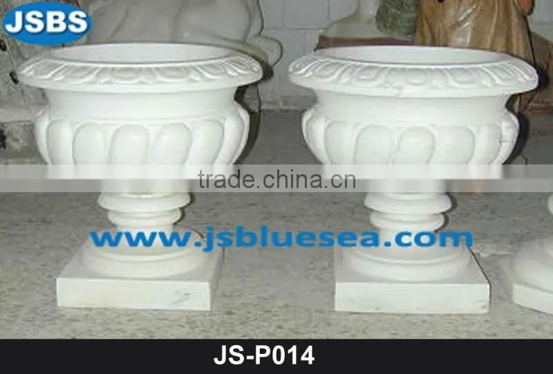 Cheap Indoor Handmade White Granite Stone Flower Pot