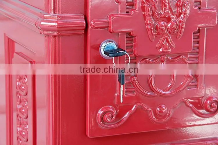 China Manufacturer Crown Decorative Modern Red Antique mailbox letterbox