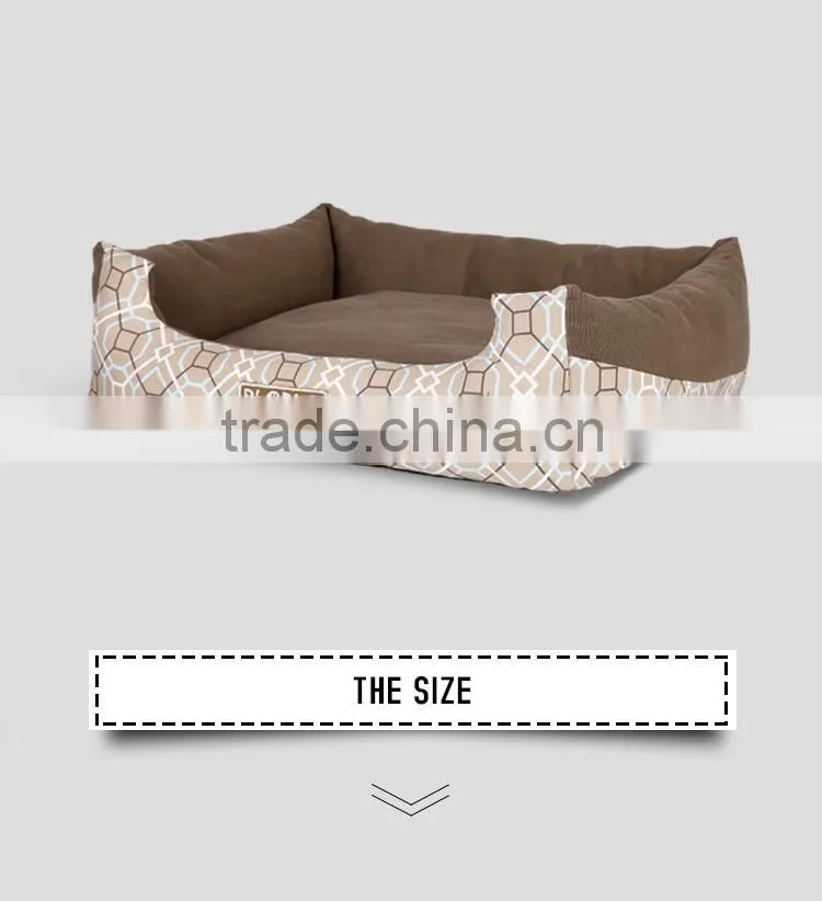 The newest design fashion dog bed with brown color with white flower