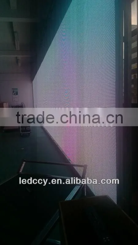 Shenzhen factory popular gridding led display/mesh led screen/indoor full color curtain led screen/outdoor RGB led screen