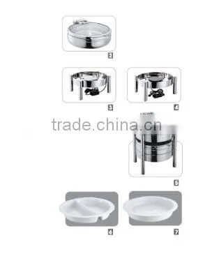 Indian chafing dish, serving dishes with stand
