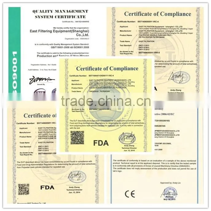 Filter Bag PTFE Mesh Micron Filter of High Efficiency