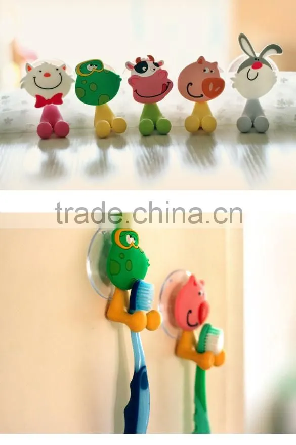 5pcs/lot Ultra Cute Cartoon Sucker Toothbrush Holder / Suction Hooks 19001