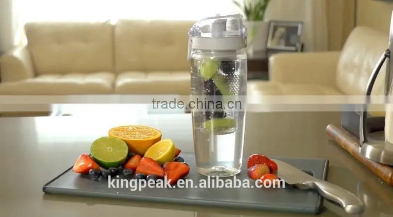 2015 Best Seling Plastic Tea Infuser Water Bottle Leak Proof Sport Flip-top Tritan fruit infuser water bottle/Shaker bottle