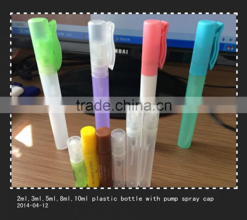 2ml empty perfume mini plastic pump spray fine mist bottle