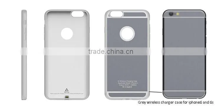Transparent ultrathin silicon wireless charger case wireless receiver case for iphone6 6s